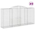 Miniatyrbilde 1 av 6: vidaXL Gabionkurver buede 9 stk 300x50x140/160 cm galvanisert jern