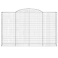 Miniatyrbilde 4 av 6: vidaXL Gabionkurver buede 2 stk 300x50x180/200 cm galvanisert jern
