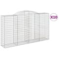 Miniatyrbilde 1 av 6: vidaXL Gabionkurver buede 10 stk 300x50x160/180 cm galvanisert jern