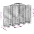 Miniatyrbilde 6 av 6: vidaXL Gabionkurver buede 9 stk 300x50x180/200 cm galvanisert jern