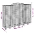 Miniatyrbilde 6 av 6: vidaXL Gabionkurver buede 6 stk 300x50x200/220 cm galvanisert jern