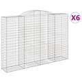 Miniatyrbilde 1 av 6: vidaXL Gabionkurver buede 6 stk 300x50x200/220 cm galvanisert jern