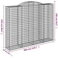 Miniatyrbilde 6 av 6: vidaXL Gabionkurver buede 2 stk 300x50x220/240 cm galvanisert jern