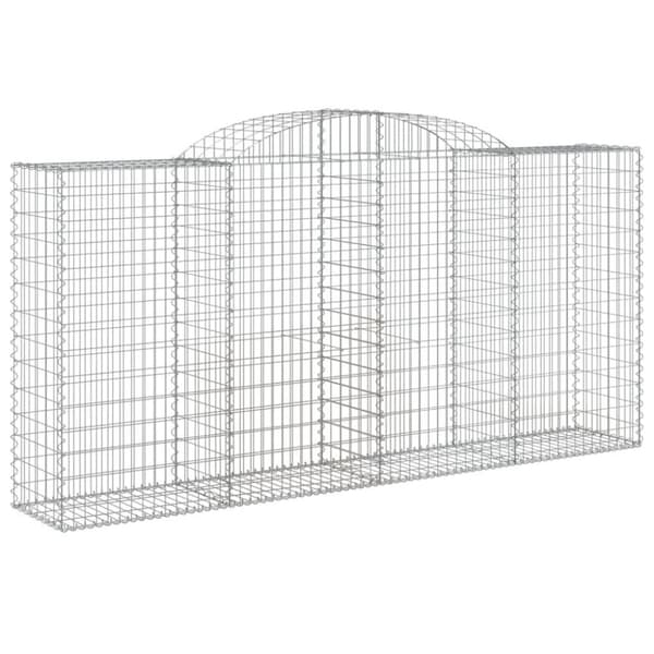 vidaXL buede gabionkurve 6 stk. 300x50x140/160 cm galvaniseret jern