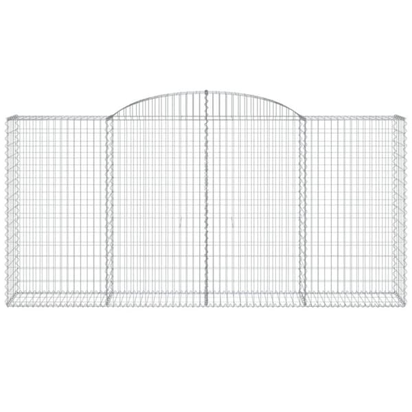 vidaXL buede gabionkurve 4 stk. 300x50x140/160 cm galvaniseret jern
