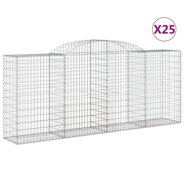 vidaXL Kaarevat kivikorit 25 kpl 300x50x120/140 cm galvanoitu rauta