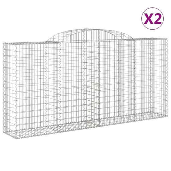 vidaXL Kaarevat kivikorit 2 kpl 300x50x140/160 cm galvanoitu rauta