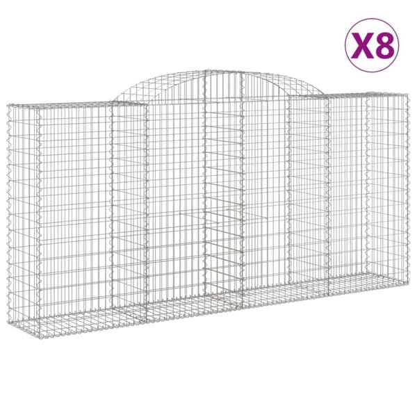 vidaXL Kaarevat kivikorit 8 kpl 300x50x140/160 cm galvanoitu rauta