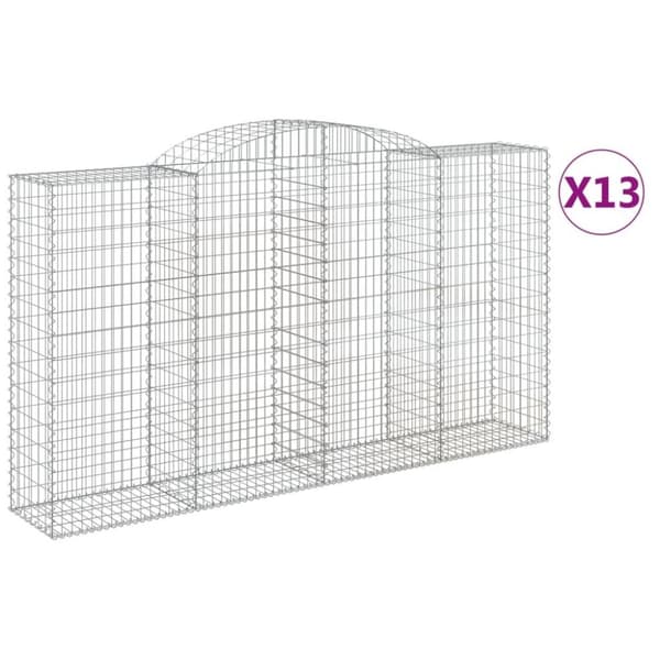 vidaXL Kaarevat kivikorit 13 kpl 300x50x160/180 cm galvanoitu rauta