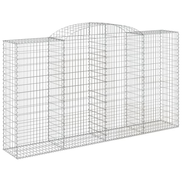 vidaXL buede gabionkurve 12 stk. 300x50x160/180 cm galvaniseret jern