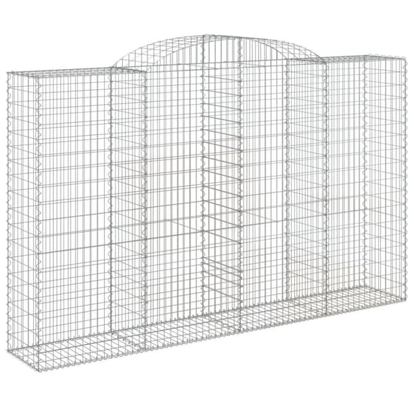 vidaXL buede gabionkurve 2 stk. 300x50x180/200 cm galvaniseret jern