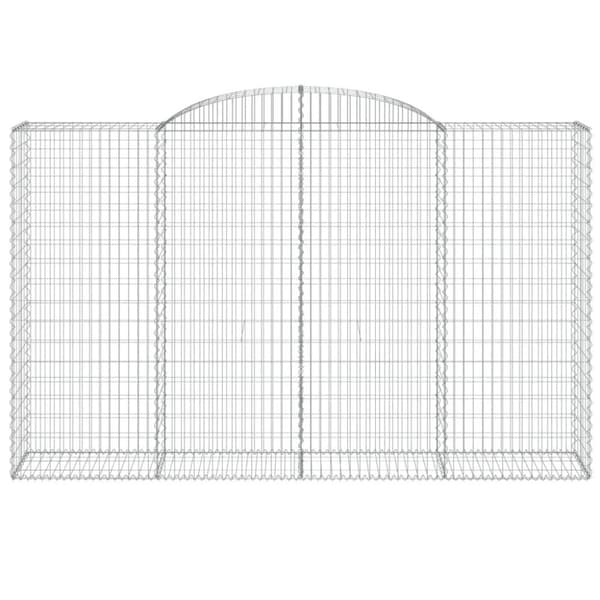 vidaXL buede gabionkurve 2 stk. 300x50x180/200 cm galvaniseret jern