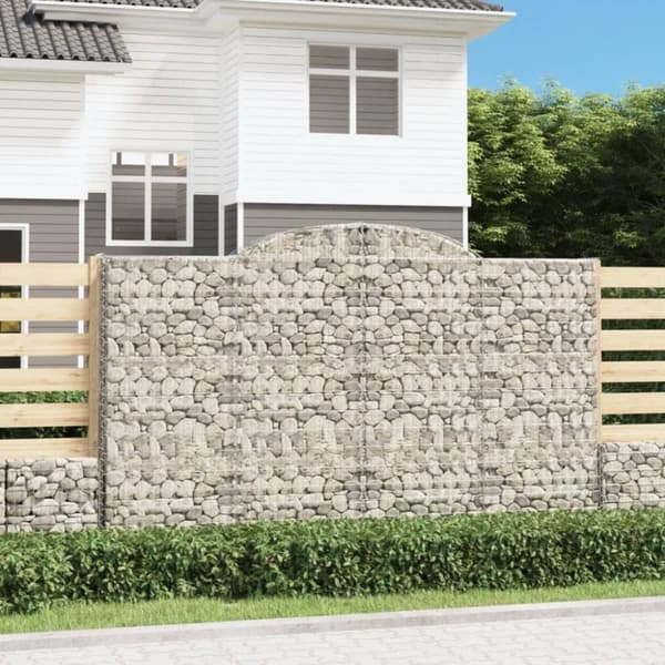 vidaXL buede gabionkurve 2 stk. 300x50x180/200 cm galvaniseret jern