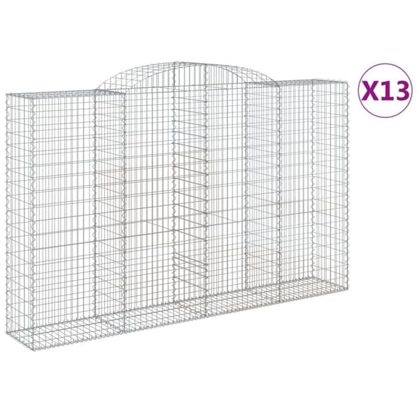 vidaXL Kaarevat kivikorit 13 kpl 300x50x180/200 cm galvanoitu rauta