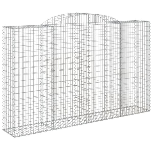 vidaXL buede gabionkurve 5 stk. 300x50x180/200 cm galvaniseret jern