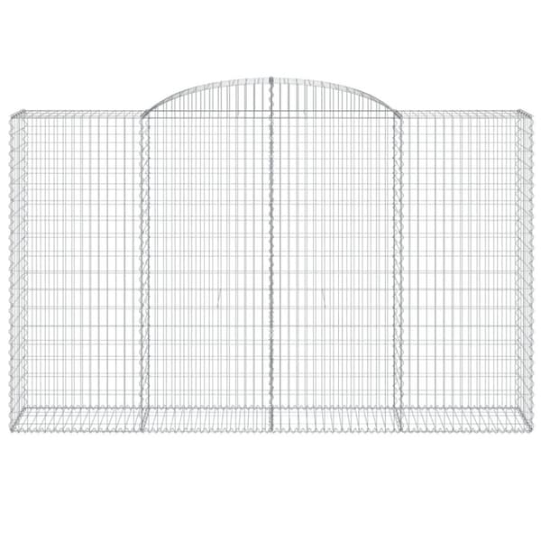 vidaXL buede gabionkurve 5 stk. 300x50x180/200 cm galvaniseret jern