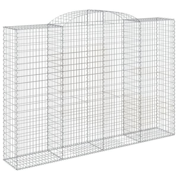vidaXL buede gabionkurve 7 stk. 300x50x200/220 cm galvaniseret jern