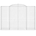 Miniatyrbillede 4 af 6: vidaXL buede gabionkurve 7 stk. 300x50x200/220 cm galvaniseret jern