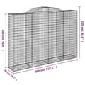 Miniatyrbillede 6 af 6: vidaXL buede gabionkurve 7 stk. 300x50x200/220 cm galvaniseret jern