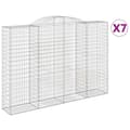 Miniatyrbillede 1 af 6: vidaXL buede gabionkurve 7 stk. 300x50x200/220 cm galvaniseret jern