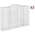 Pikkukuva 1 / 6: vidaXL Kaarevat kivikorit 2 kpl 300x50x200/220 cm galvanoitu rauta