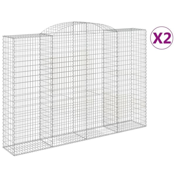 vidaXL Kaarevat kivikorit 2 kpl 300x50x200/220 cm galvanoitu rauta
