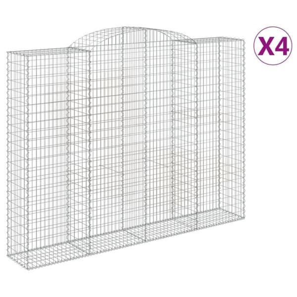 vidaXL Kaarevat kivikorit 4 kpl 300x50x220/240 cm galvanoitu rauta