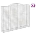 Pikkukuva 1 / 6: vidaXL Kaarevat kivikorit 2 kpl 300x50x220/240 cm galvanoitu rauta