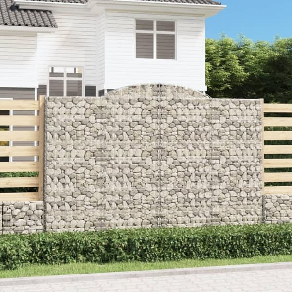 vidaXL buede gabionkurve 3 stk. 300x50x200/220 cm galvaniseret jern
