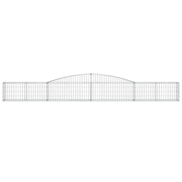 vidaXL Gabioner bågformade 15 st 400x30x40/60 cm galvaniserat järn
