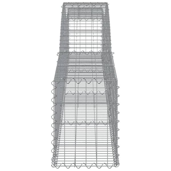 vidaXL Gabioner bågformade 15 st 400x30x40/60 cm galvaniserat järn