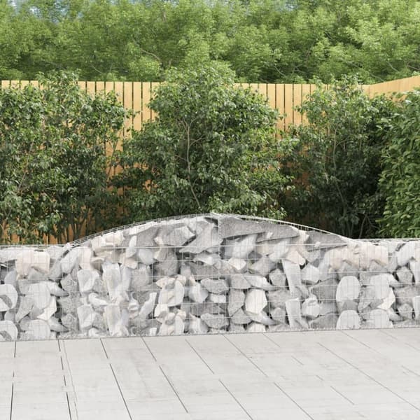 vidaXL Gabionkurver buede 3 stk 400x30x60/80 cm galvanisert jern