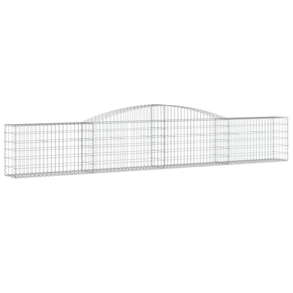 vidaXL Gabionkurver buede 10 stk 400x30x60/80 cm galvanisert jern
