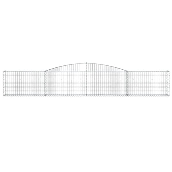 vidaXL Gabionkurver buede 10 stk 400x30x60/80 cm galvanisert jern
