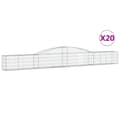 Miniatyrbillede 1 af 6: vidaXL buede gabionkurve 20 stk. 400x30x40/60 cm galvaniseret jern
