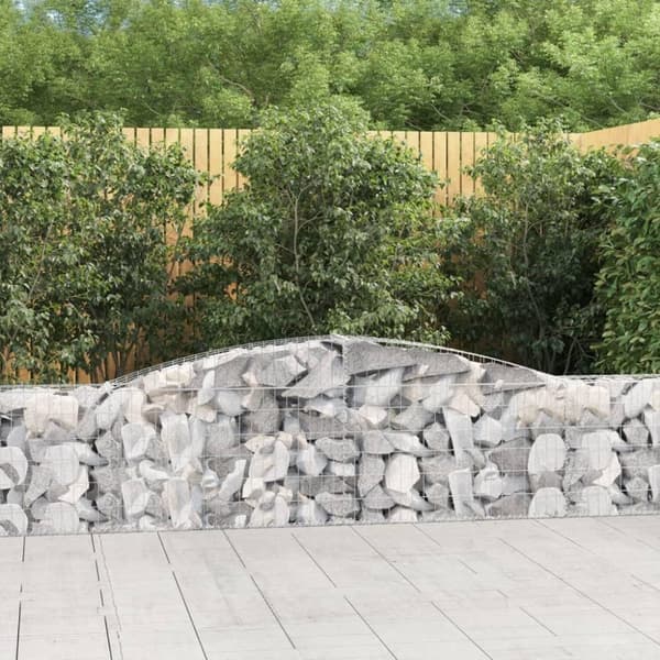vidaXL buede gabionkurve 25 stk. 400x30x60/80 cm galvaniseret jern