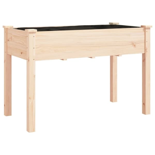 vidaXL Plantekasse med foring 118x59x80 cm heltre gran