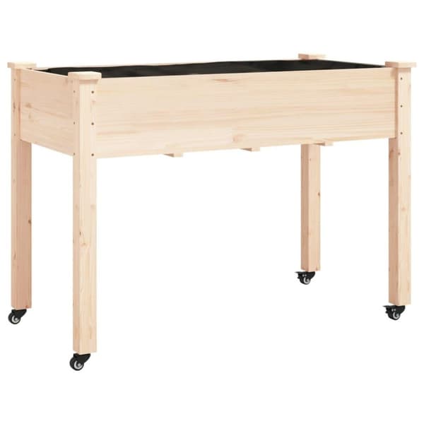 vidaXL Plantekasse med foring 118x59x80 cm heltre gran