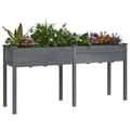 Miniatyrbillede 3 af 8: vidaXL plantekasse med foring 161x45x76 cm massivt fyrretræ grå