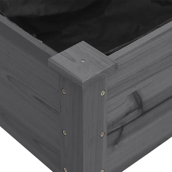 vidaXL plantekasse med foring 161x45x76 cm massivt fyrretræ grå