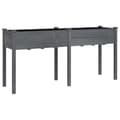 Miniatyrbillede 1 af 8: vidaXL plantekasse med foring 161x45x76 cm massivt fyrretræ grå