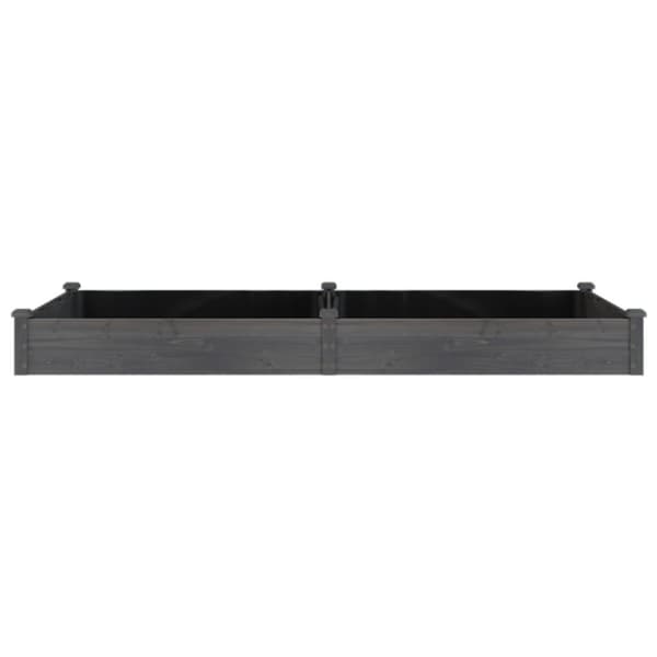 vidaXL plantekasse med foring 240x120x25 cm massivt fyrretræ grå