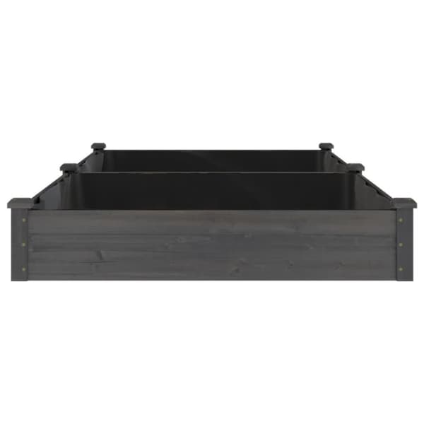 vidaXL plantekasse med foring 240x120x25 cm massivt fyrretræ grå