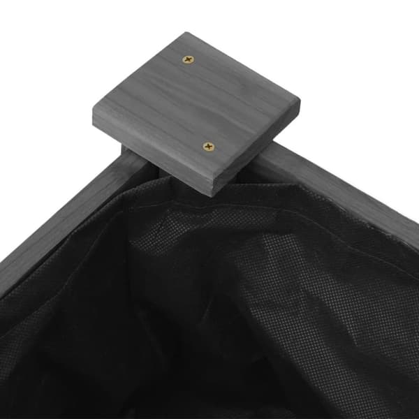 vidaXL plantekasse med foring 240x120x25 cm massivt fyrretræ grå