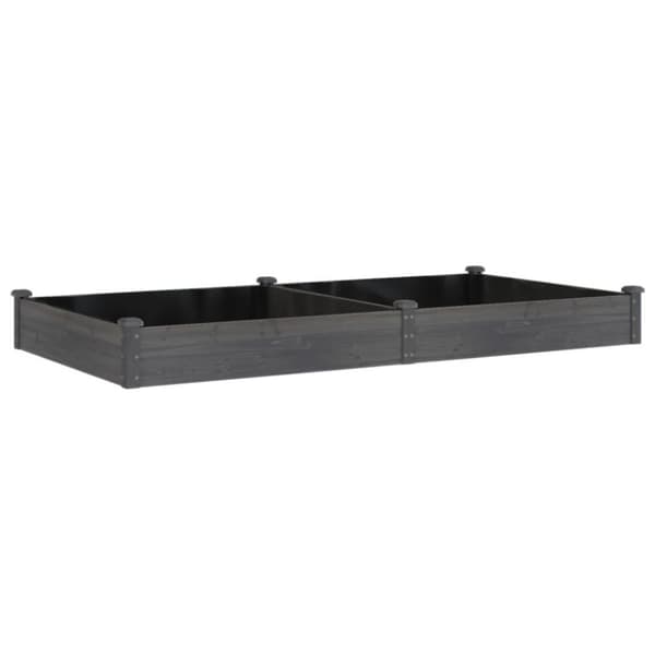 vidaXL plantekasse med foring 240x120x25 cm massivt fyrretræ grå