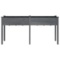 Miniatyrbilde 4 av 8: vidaXL Odlingslåda med foder grå 161x45x76 cm massivt granträ
