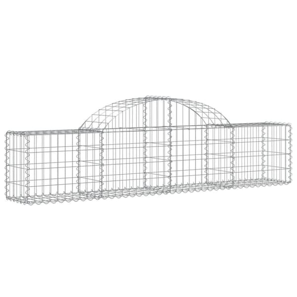 vidaXL Gabion bågformad 18 st 200x30x40/60 cm galvaniserat järn