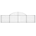 Miniatyrbilde 4 av 6: vidaXL Gabion bågformad 18 st 200x30x40/60 cm galvaniserat järn