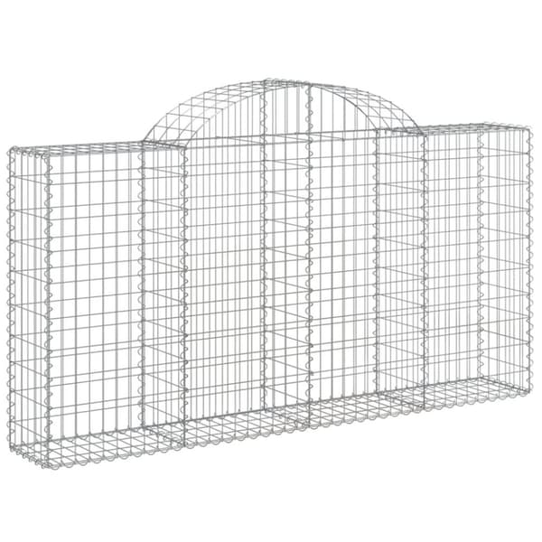 vidaXL Gabioner bågformade 50 st 200x30x100/120 cm galvaniserat järn