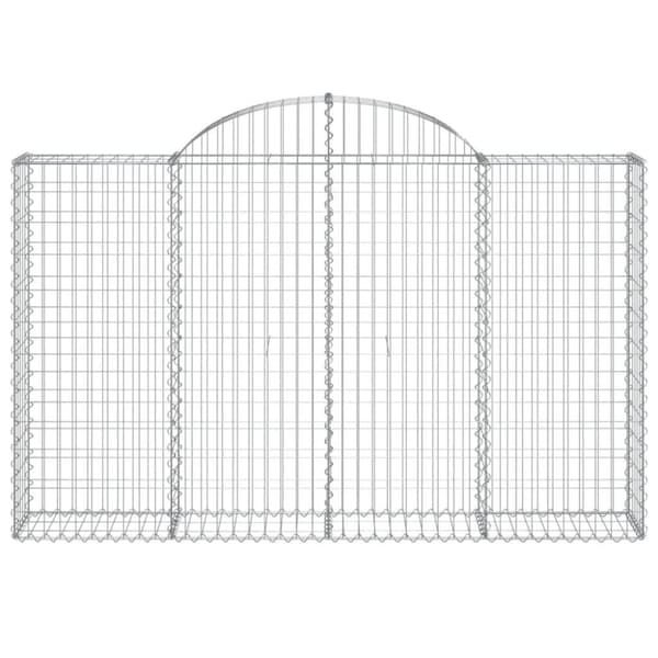 vidaXL Gabioner bågformade 20 st 200x30x120/140 cm galvaniserat järn